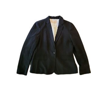 Hobbs Linen Flax  Silk Blazer  Women's Size 10 Blue Casual Career Vacation